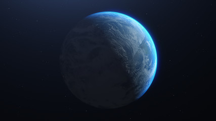 Obraz na płótnie Canvas Planet earth from the space at night. Elements of this image furnished by NASA - 3d illustration.