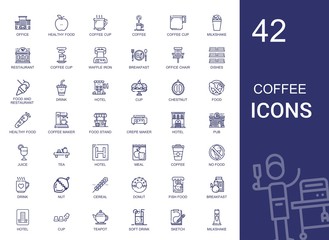 coffee icons set