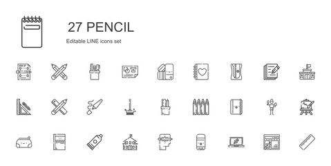 pencil icons set
