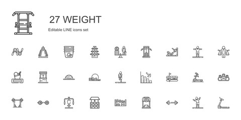 weight icons set