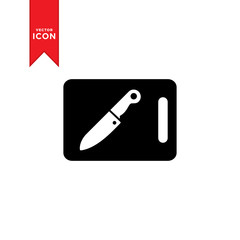 Cutting board icon vector. Simple design cutting board icon illustration.