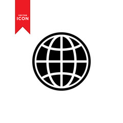 Globe icon vector. Simple design globe symbol icon.