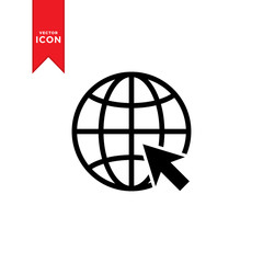 World Wide Web icon vector. Go to web icon. Simple design on white background.