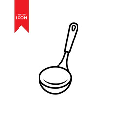 Ladle icon vector. Kitchen ladle soup icon design.