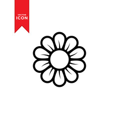 Flower icon vector. Beautiful flower simple design icon.