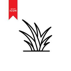 Grass icon vector. Nature grass simple design icon.