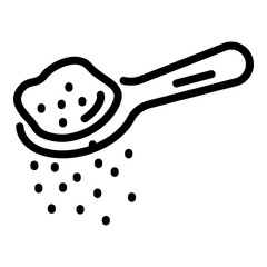 Food sugar spoon icon. Outline food sugar spoon vector icon for web design isolated on white background