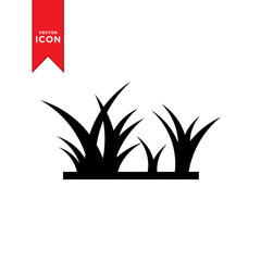 Grass icon vector. Nature grass simple design icon.
