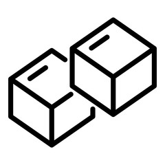 Free sugar cubes icon. Outline free sugar cubes vector icon for web design isolated on white background