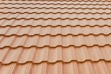 Corrugated metal roof and metal roofing. Modern roof made of met