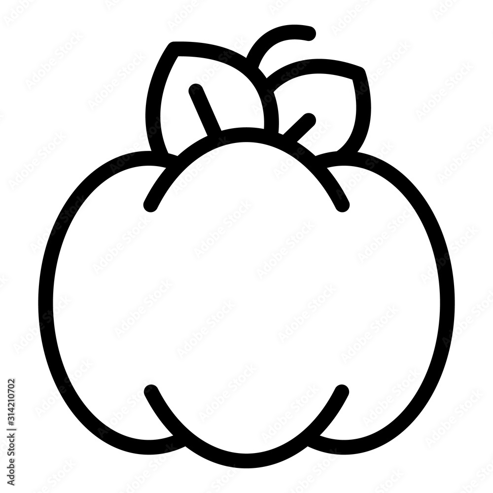Sticker organic pumpkin icon. outline organic pumpkin vector icon for web design isolated on white backgroun - Stickers