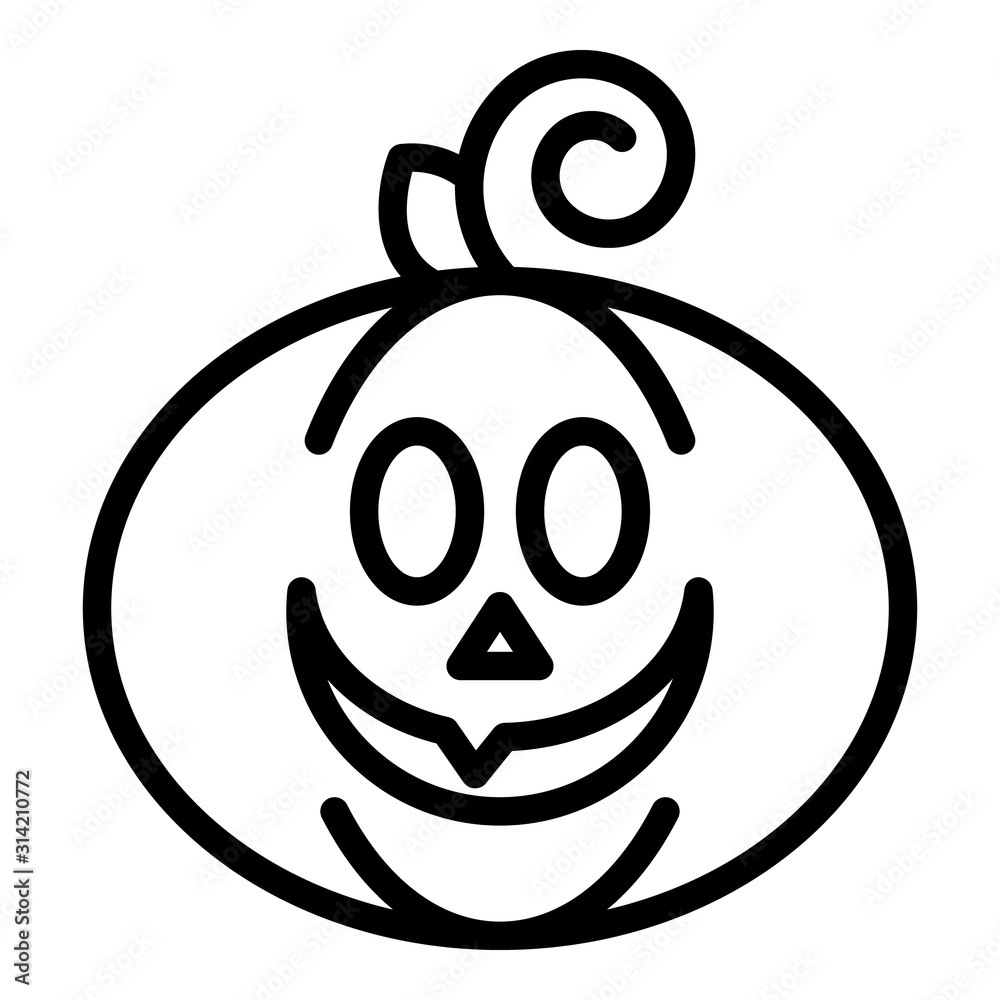 Sticker smile pumpkin icon. outline smile pumpkin vector icon for web design isolated on white background - Stickers
