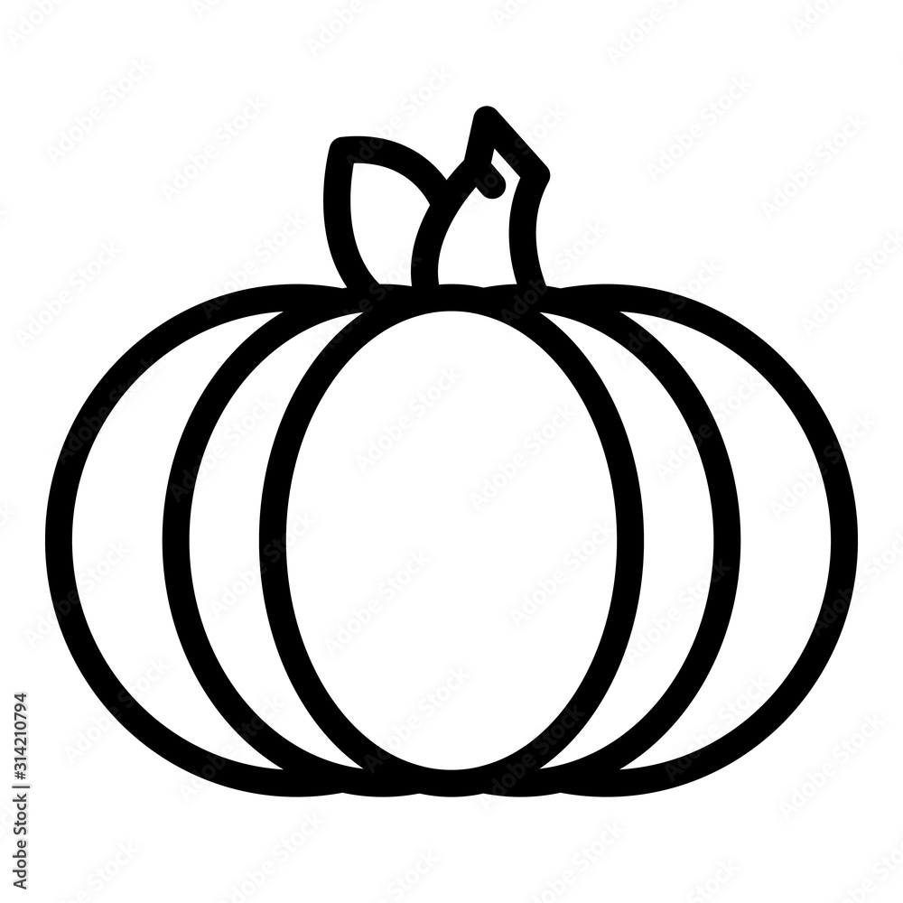 Sticker plant pumpkin icon. outline plant pumpkin vector icon for web design isolated on white background - Stickers