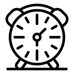 Alarm clock icon. Outline alarm clock vector icon for web design isolated on white background