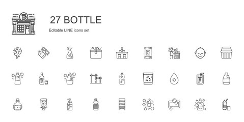 bottle icons set