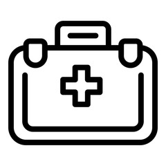 Obraz premium First aid kit icon. Outline first aid kit vector icon for web design isolated on white background