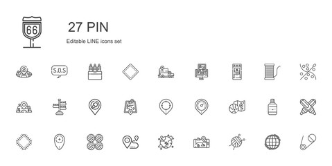 pin icons set
