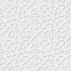 Arabic seamless pattern with classic islamic culture ornament. White background with shadow.