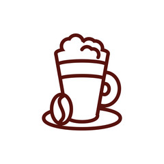 Isolated coffee mug with cream vector design