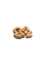Dried peanuts isolated on white background