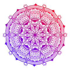 Mandala, Flower mehendi design.Ethnic ornament, Vintage decorative elements. Folk traditional spiritual design. Islam, Arabic, Indian, moroccan, Spain, floral ornament design vector.Isolated on white.