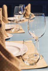 table setting for meal in the restaurant