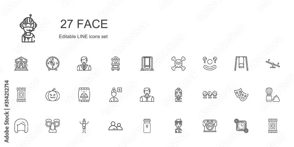 Sticker face icons set