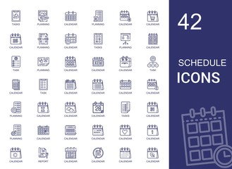 schedule icons set