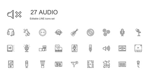 audio icons set - obrazy, fototapety, plakaty