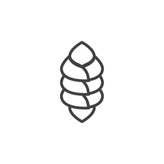 Roll bun line icon. linear style sign for mobile concept and web design. Cinnamon Bun outline vector icon. Symbol, logo illustration. Vector graphics