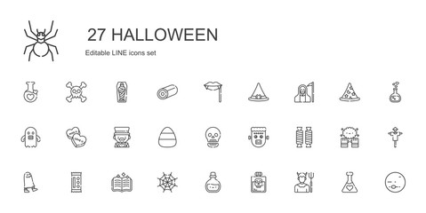 halloween icons set
