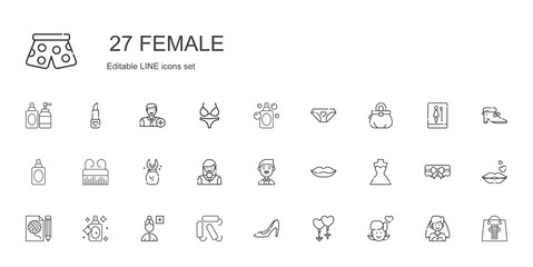 female icons set