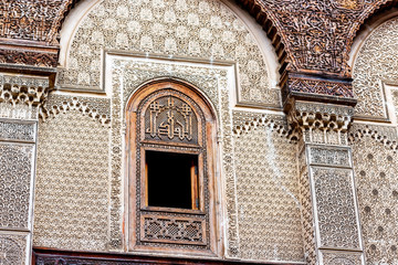 Interior of Al-Attarine Madrasa (Islamic Training Center), Fez, Morocco.