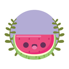 kawaii watermelon fruit cartoon vector design
