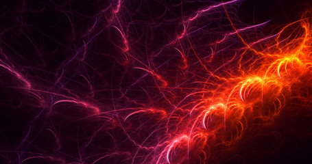 Fractal 3D rendering abstract and shiny background