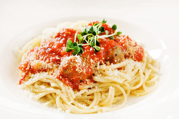 spaghetti with meatballs