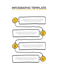 Hand drawn doodle infographics for map visualization template, yellow circle and symbols. Easy to use for your landing page, poster or presentation.