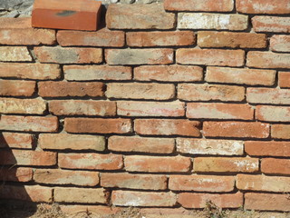 old red brick wall background
