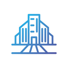 Isolated city buildings and street vector design