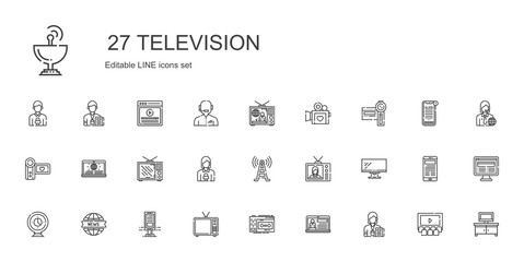 television icons set
