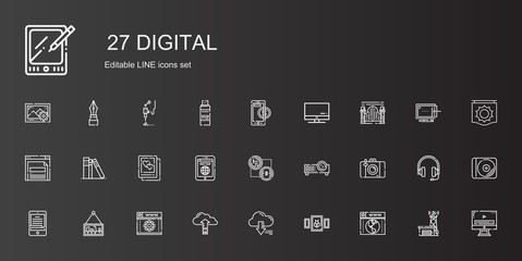 digital icons set