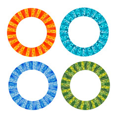 Naklejka premium set four elements frame, astrology, zodiac signs,