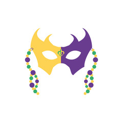Isolated mardi gras mask vector design
