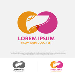 Liver Organ Hepatology Logo 2d vector logo on colored round plate  illustration isolated vector sign medical hospital clinic symbol icon