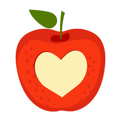 Apple set isolated on white background. Vector illustration.