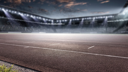 Sport stadium in lights . Mixed media