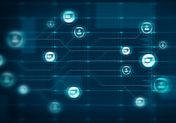 Cloud connection and networking . Mixed media