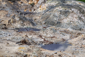 Popular tourist attraction of Sulphur Springs, in Saint Lucia.