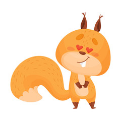 Squirrel Character Falling in Love Vector Illustration