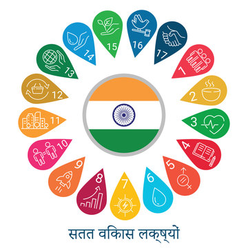 Icons Set. Sustainable Development Goals For India